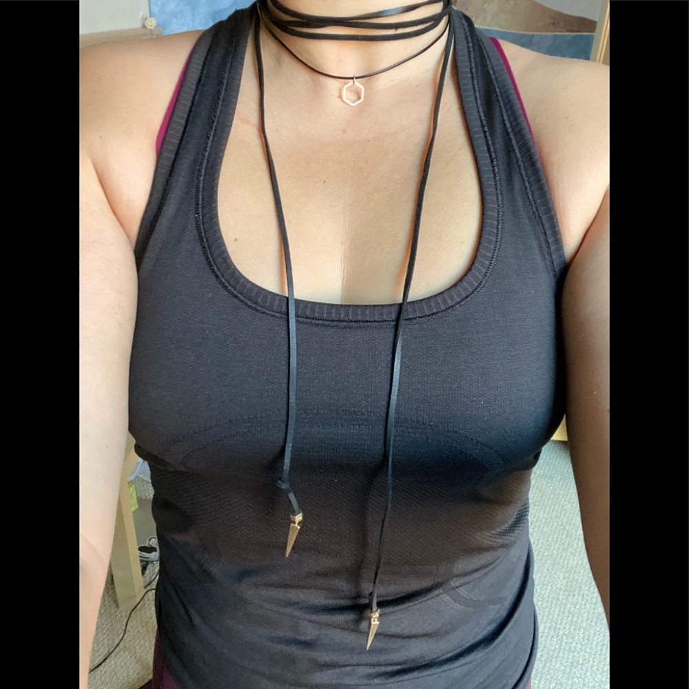 Leather and Brass Choker Set